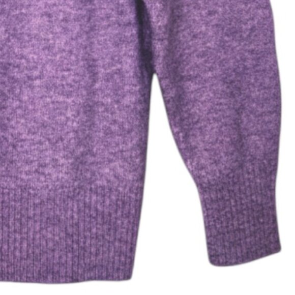 Aqua Lavender Mélange V-Neck Sweater M Soft Knit Relaxed Winter Layering - Picture 5 of 7